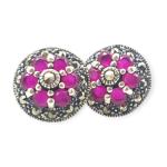 952 Sterling Silver Elegant Tops for Ladies with Pink Stones and Beautiful Design